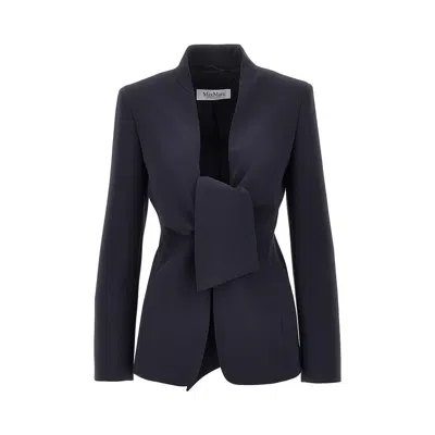 Max Mara Cady Jacket With Sash In Black