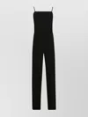 Max Mara Cady Jumpsuit With Satin Panel And Tie Detail In Black