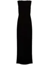 Max Mara Cady Long Dress In Black With Deep Back In Black