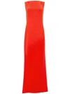 Max Mara Cady Long Dress In Red With Deep Back