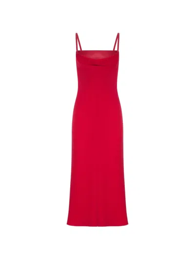 Max Mara Cady Midi Dress In Red