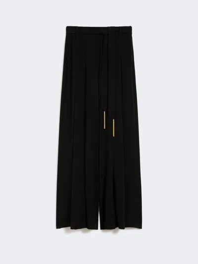Max Mara Casual Pants With Belt Loops In Black