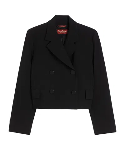 Max Mara Cady Pea Coat In Black