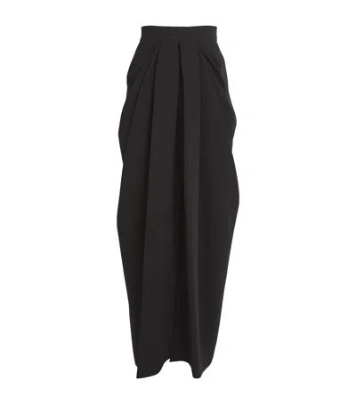 Max Mara Cady Pleated Maxi Skirt In Black