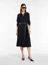 Max Mara Cady Shirt Dress In Navy