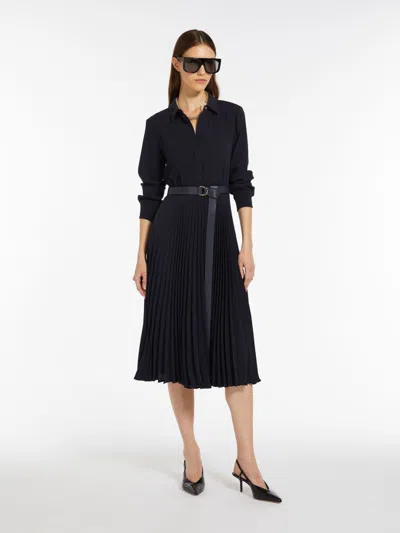 Max Mara Cady Shirt Dress In Navy