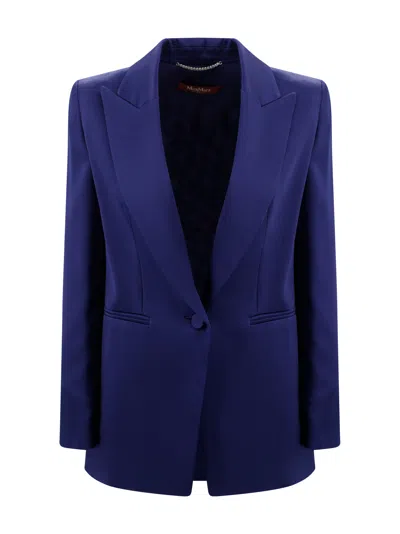 Max Mara Cady Single-breasted Blazer In Blue