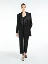 Max Mara Cady Slim Tuxedo Trousers In Black