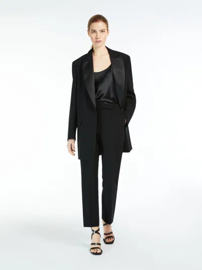Max Mara Cady Slim Tuxedo Trousers In Black