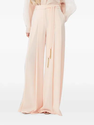 Max Mara Cady Tassel-detail Palazzo Trousers In Pink
