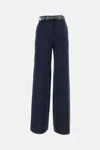 Max Mara Wide Leg Belted Trousers In Blue