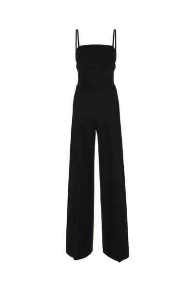 Max Mara Triacetate Blend Jumpsuit Adjustable Laces In Black