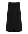 Max Mara Wide-legged Wool Casual Trousers In Black