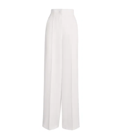 Max Mara Cady Wide-leg Trousers In White