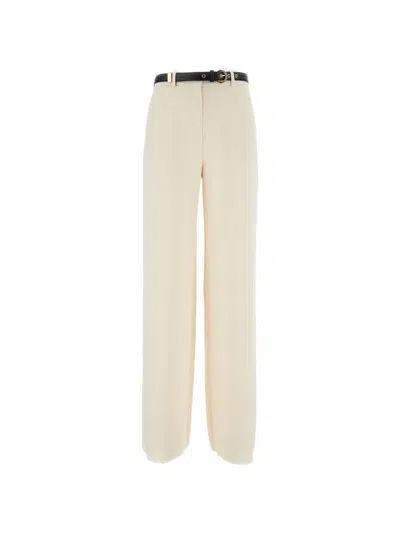 Max Mara Cady Wide-leg Trousers In White