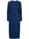 Max Mara Women Canvas Double-breasted Trench Coat In Blau