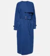 Max Mara Women Canvas Double-breasted Trench Coat In Blue