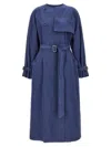 Max Mara Calao Long Denim Trench Coat