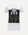 Max Mara Slim Fit Cotton T-shirt With Graphic Print And Contrast Logo In Multi