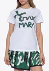 Max Mara Calcio Printed Logo T-shirt In White