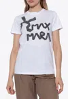 Max Mara Calcio Printed Logo T-shirt In White