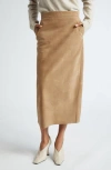 Max Mara Woman Midi Skirt Camel Size 10 Cotton In Turtledove