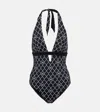Max Mara Calenda Printed Halterneck Swimsuit In Multicoloured