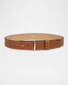 Max Mara Leather Twin-fastening Belt In Amber Brown
