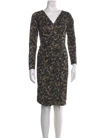 Pre-owned Max Mara Calf Leather Knee-length Dress In Green