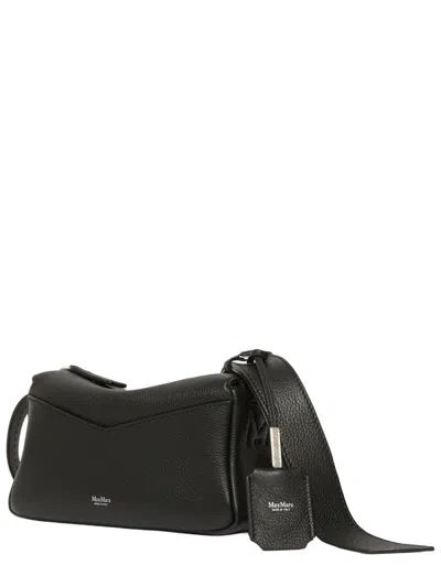 Max Mara Calf Leather Shoulder Bag In Black