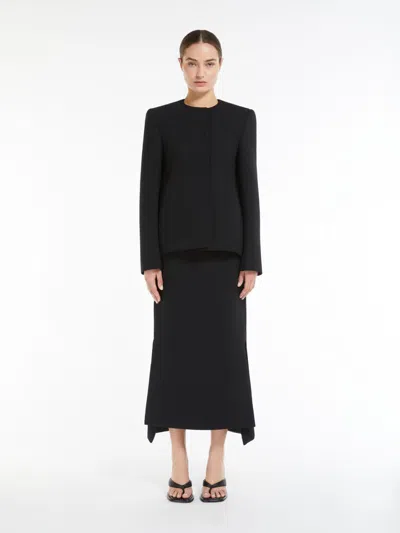 Max Mara Calf-length Skirt With Side Panels In Black