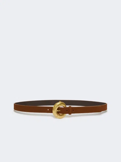 Max Mara Calfskin Belt In Brown