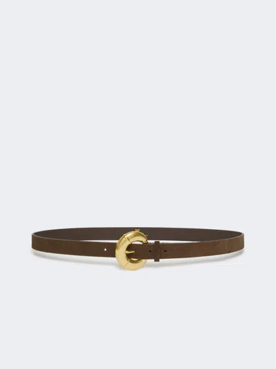Max Mara Calfskin Belt In Brown