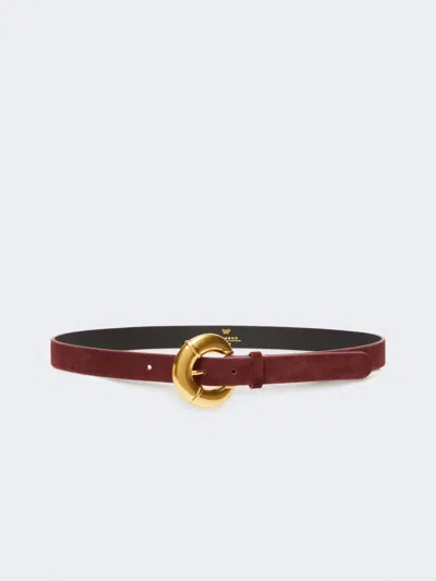 Max Mara Calfskin Belt In Red