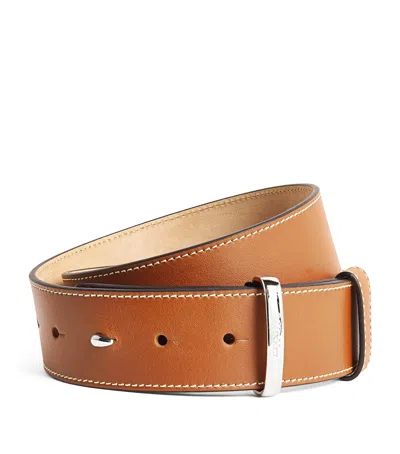 Max Mara Calfskin Twin-buckle Belt In Brown
