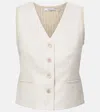 Max Mara Beige Linen And Cable Knit Mxmcalibri Vest In White