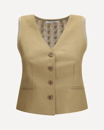 Max Mara Gilet Calibri In Maglia In Brown