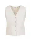 Max Mara Beige Linen And Cable Knit Mxmcalibri Vest In Sand