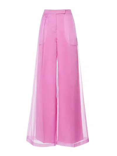 Max Mara Calibri Organza Trousers In Pink