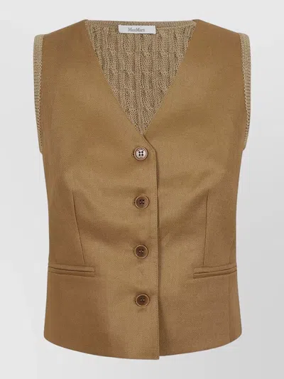 Max Mara Calibri Tailored Waistcoat V Neck Sleeveless In Multi