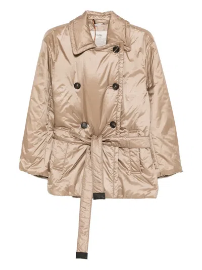 Max Mara Calla Belted Double-breasted Jacket In Nude