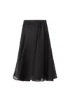Max Mara Solid Color Midi Skirt In Black