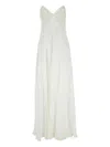 Max Mara Calmi Georgette Maxi Dress In Gray
