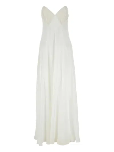Max Mara Calmi Georgette Maxi Dress In Gray
