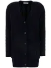 Max Mara Black Wool Blend Calotta Cardigan In Blau