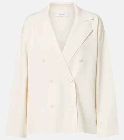 Max Mara Calte Double-breasted Crêpe Blazer In Orange