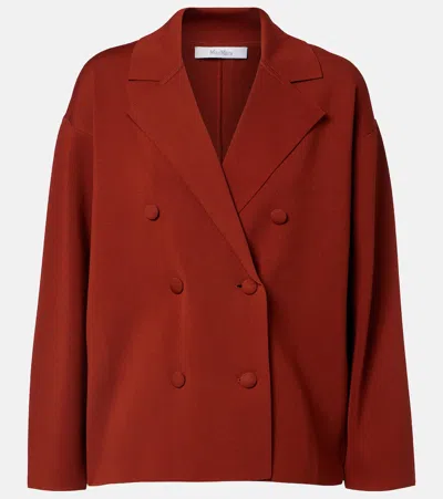 Max Mara Calte Double-breasted Crêpe Blazer In Red