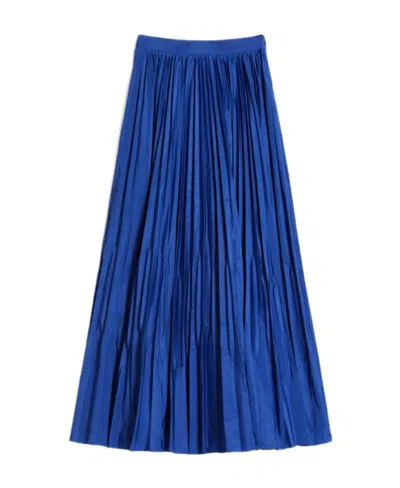 Max Mara Calte Pleated Skirt In Blue