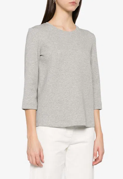 Max Mara Cambra Crewneck T-shirt In Gray