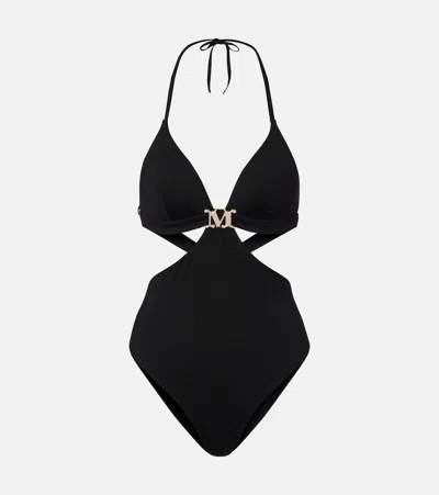 Max Mara Cambra Cutout Swimsuit In Black